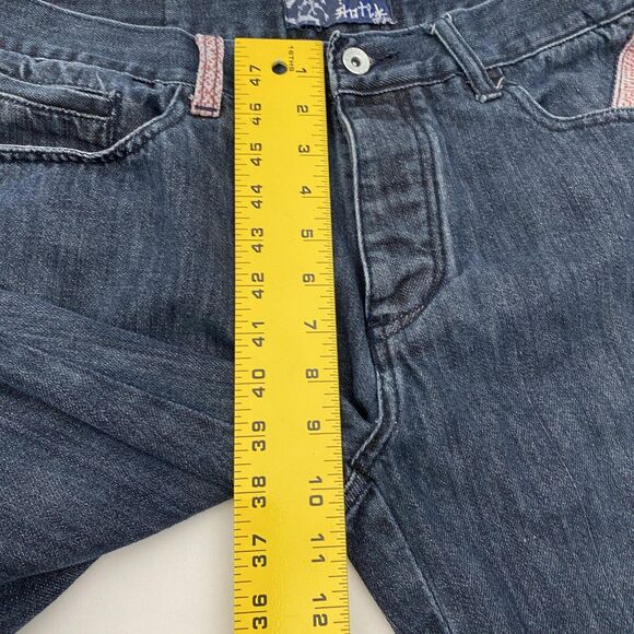 Antik Denim Jeans Mens 36x32 Blue Straight Leg Patchwork Pockets Y2K Style - Picture 6 of 12